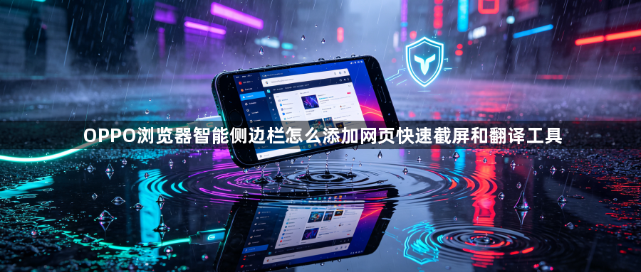 OPPO浏览器智能侧边栏怎么添加网页快速截屏和翻译工具1