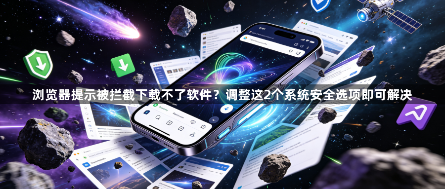 浏览器提示被拦截下载不了软件？调整这2个系统安全选项即可解决1