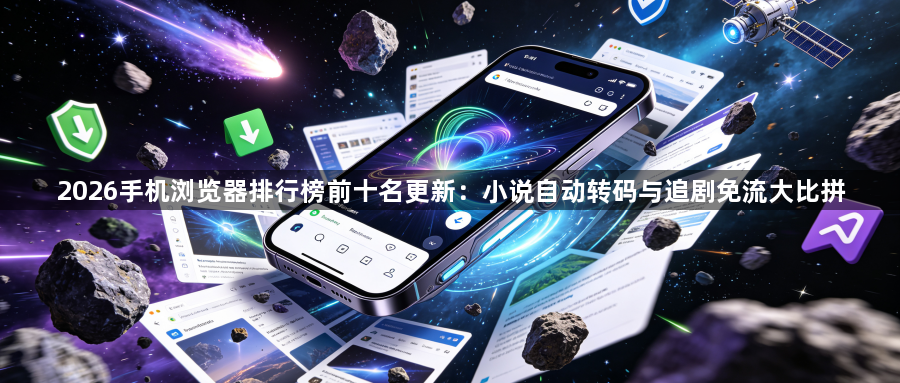 2026手机浏览器排行榜前十名更新：小说自动转码与追剧免流大比拼1