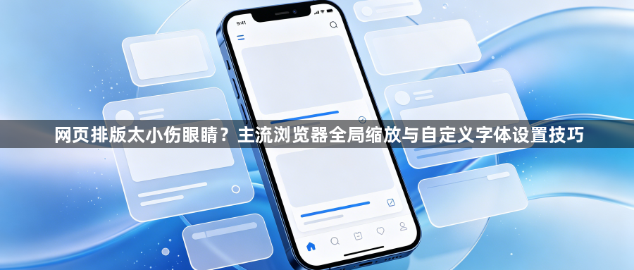 网页排版太小伤眼睛？主流浏览器全局缩放与自定义字体设置技巧1