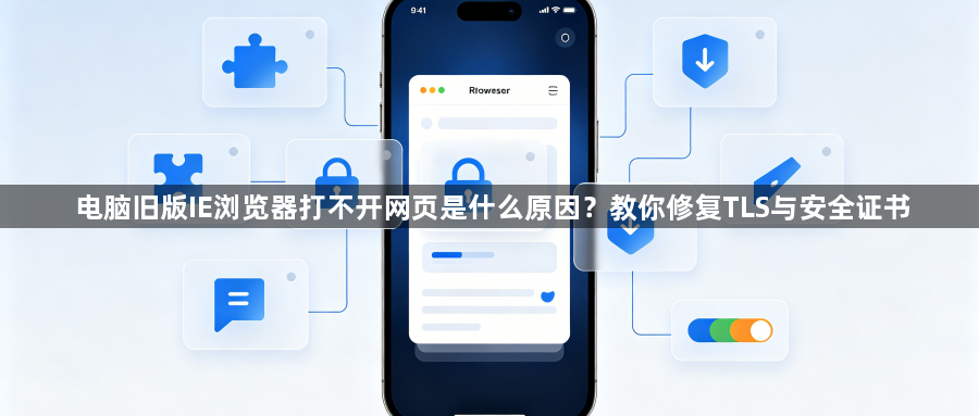 电脑旧版IE浏览器打不开网页是什么原因？教你修复TLS与安全证书1