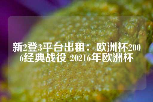 新2登3平台出租：欧洲杯2006经典战役 20216年欧洲杯-第1张图片-皇冠信用盘出租