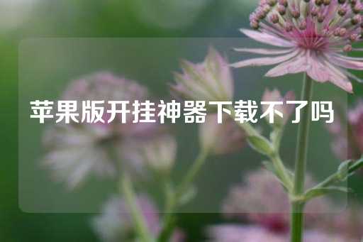 苹果版开挂神器下载不了吗-第1张图片-皇冠信用盘出租